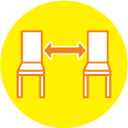 座席に間隔を置いています